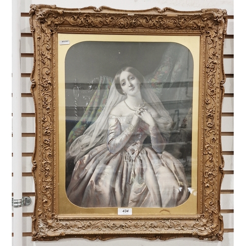 434 - Two tinted mezzotints in gilt moulded frames, 39cm x 30cm (2)