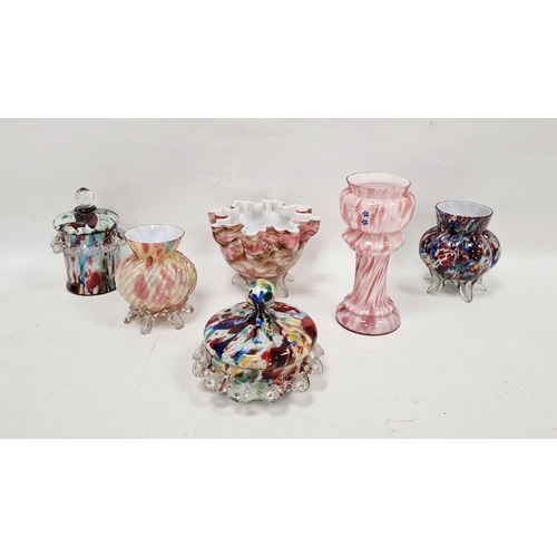 56 - Collection of Franz Welz Bohemian spatter glass, late 19th/early 20th century including a Frans Velz... 