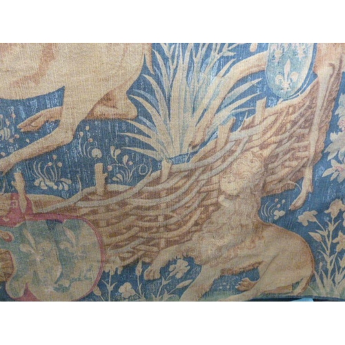 Machine made tapestry, medieval scene, 190 x 150 cm , possibly Belgian ...