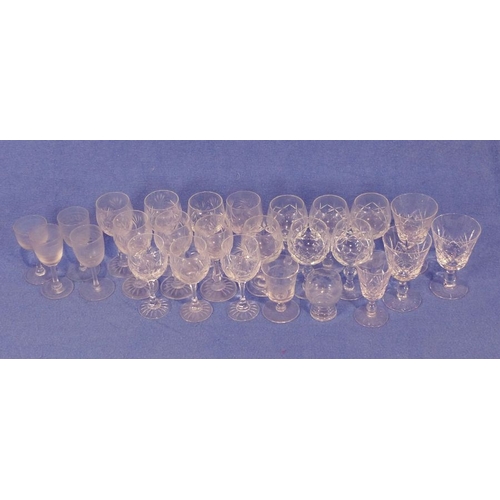 1338 - Set of 10 cut glass sherry glasses, a large quantity of cut glass drinking glasses, vases, bowls, et... 