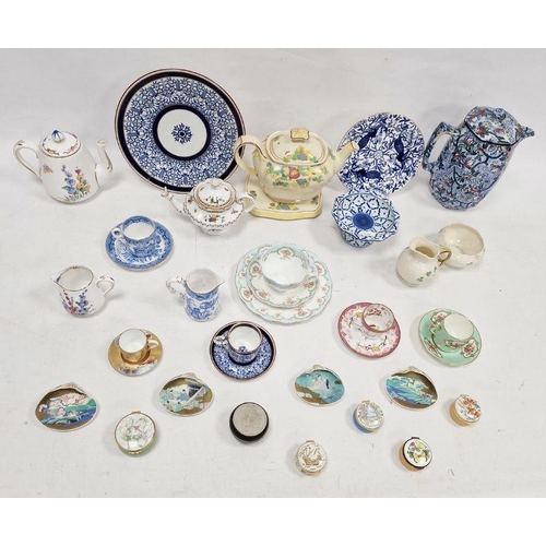 11 - Assorted chinawares to include coffee cans and saucers, Belleek jug and bowl, Royal Doulton teapot o... 