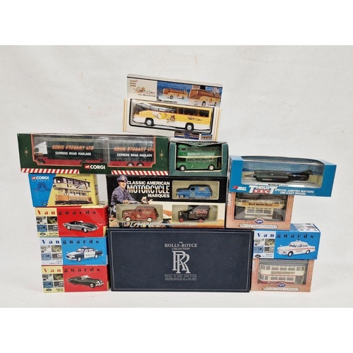 144 - Collection of boxed Corgi, Lledo diecast models to The Rolls-Royce collection special 24-carat gold ... 