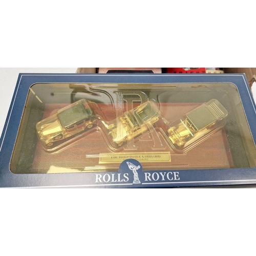 144 - Collection of boxed Corgi, Lledo diecast models to The Rolls-Royce collection special 24-carat gold ... 