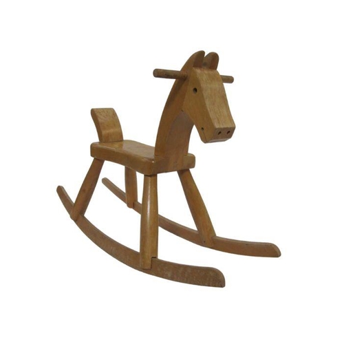 182 - Vintage Danish handmade wooden rocking horse by Kay Bojesen, 1950/60s, stamped to base of seat 