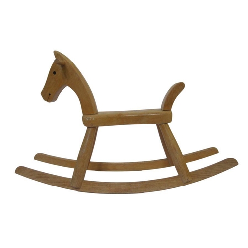 182 - Vintage Danish handmade wooden rocking horse by Kay Bojesen, 1950/60s, stamped to base of seat 