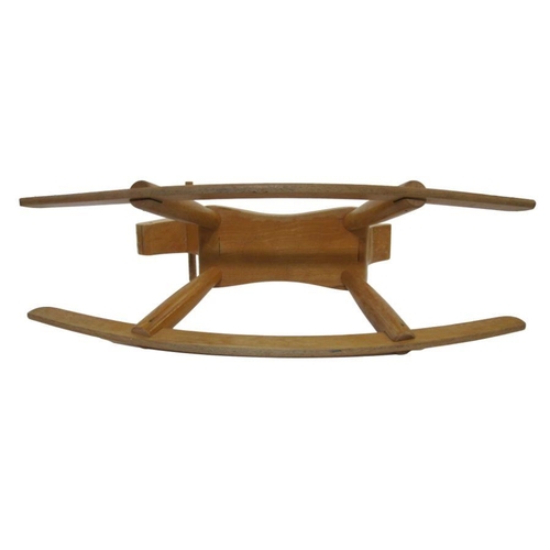 182 - Vintage Danish handmade wooden rocking horse by Kay Bojesen, 1950/60s, stamped to base of seat 