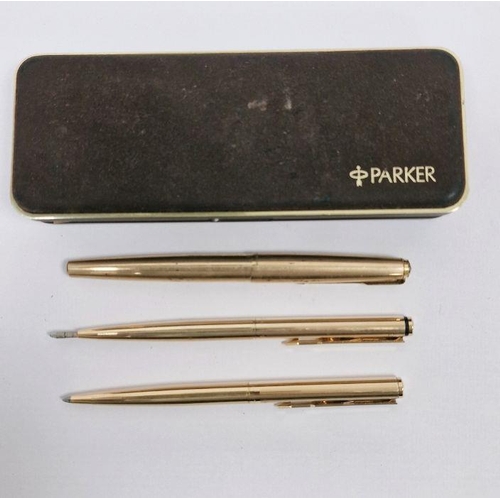 183 - Parker fountain pen and two Parker biros (boxed)