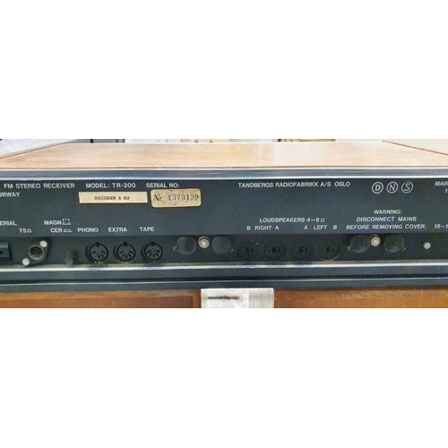 202 - Vintage Tandberg TR-200 FM stereo receiver housed in teak case, serial no.1373139 and a pair of vint... 