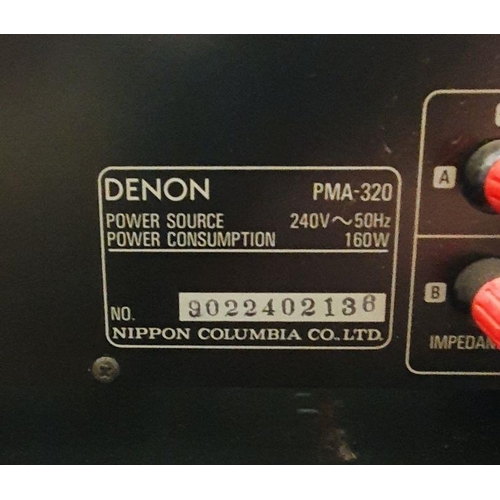 204 - Denon PMA-320 integrated stereo amplifier, serial no.9022402136, a Denon DRW-585 double cassette dec... 