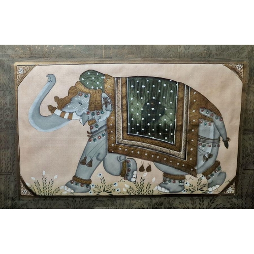 230 - 20th century Indian school 
 Painting on silk 
 Procession, unsigned, 23cm x 50cm, another study of ... 