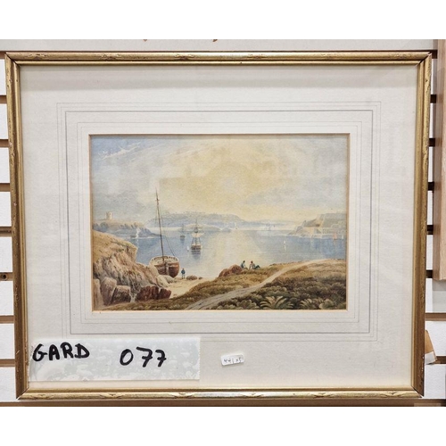 250 - Early 20th century English school 
 Watercolour
 Anglers by falls, unsigned, 22cm x 33cm 
 Carter 
 ... 