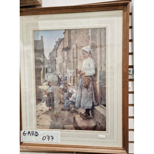 250 - Early 20th century English school 
 Watercolour
 Anglers by falls, unsigned, 22cm x 33cm 
 Carter 
 ... 