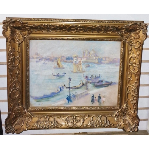 259 - Paul Paeschke (1875-1943)
 Pastel
 Venetian scene, signed indistinctly lower left, 26cm x 34cm