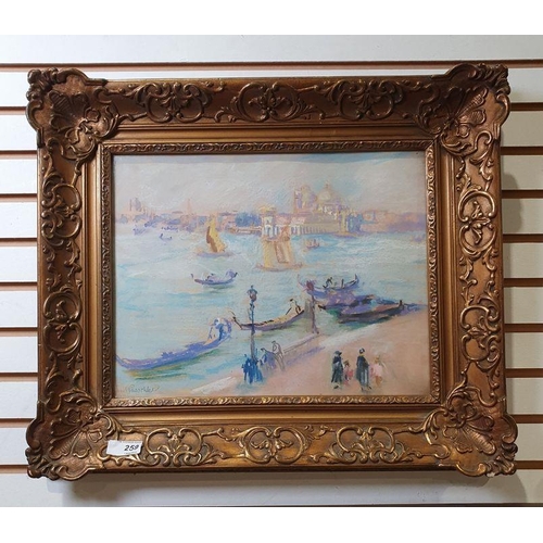 259 - Paul Paeschke (1875-1943)
 Pastel
 Venetian scene, signed indistinctly lower left, 26cm x 34cm