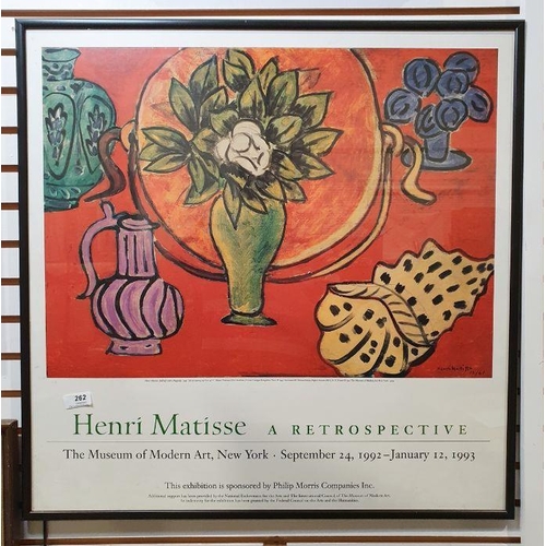 262 - After Henri Matisse 
 Colour poster print
 Still life of magnolia, Henri Matisse Retrospective Exhib... 