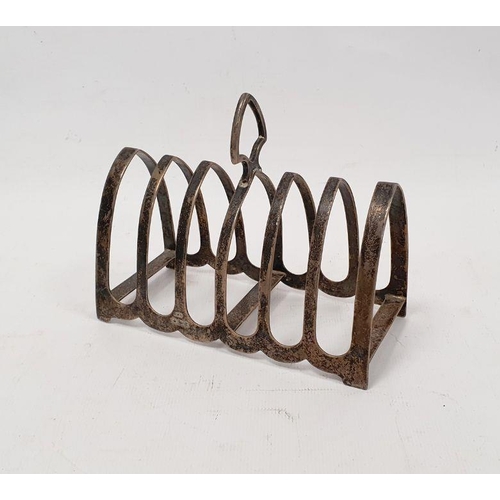 318 - 1930's silver toast rack, Sheffield 1934, maker Viners Ltd, 13.5cm wide x 10cm high approx.