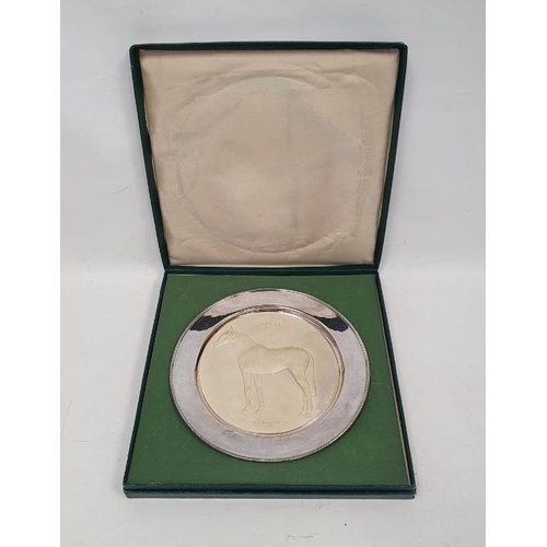 331 - Limited edition silver trophy plate no.1140/2000 designed by John Skeaping RA, in commemoration of t... 