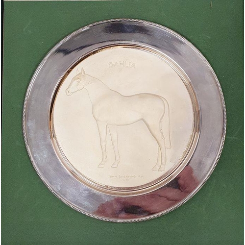 331 - Limited edition silver trophy plate no.1140/2000 designed by John Skeaping RA, in commemoration of t... 