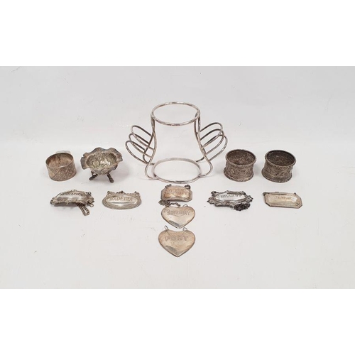 360 - Set of six Dutch silver-coloured metal commemorative souvenir spoons, marked 'HH90', assorted silver... 