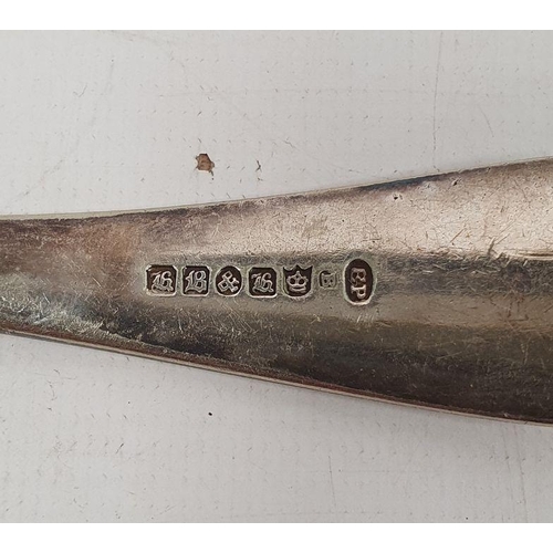 361 - German silver fork, spoon and knife set, the knife silver-handled, foliate handles, initialled 'PC(?... 