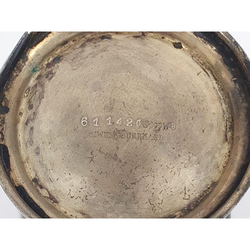 365 - Early 20th century German silver vase by Biwus & Burkhard, no.61142, relief decorated to rim to tape... 