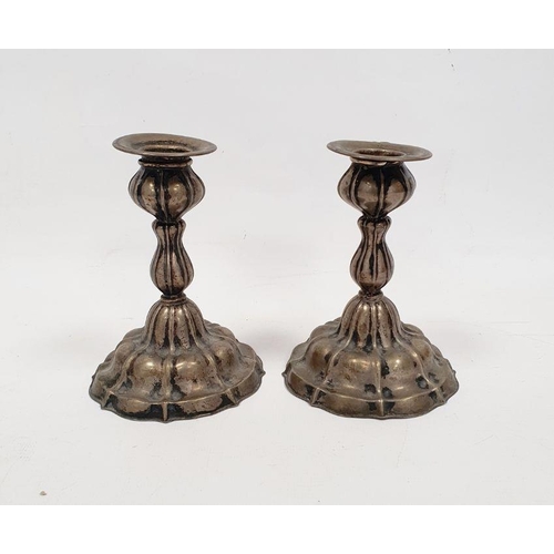 370 - Pair of early 20th century German candlestick holders, marked C.W.Miller 800 Koblenz, each 12.5cm hi... 