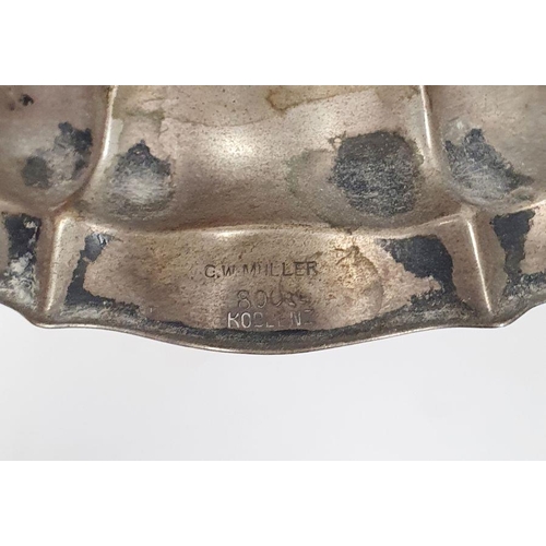 370 - Pair of early 20th century German candlestick holders, marked C.W.Miller 800 Koblenz, each 12.5cm hi... 