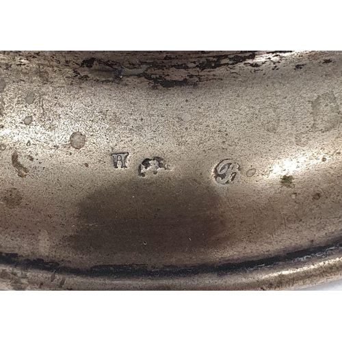 371 - Pair of early 20th century silver-coloured metal, possibly German candlestick holders, marks worn, e... 