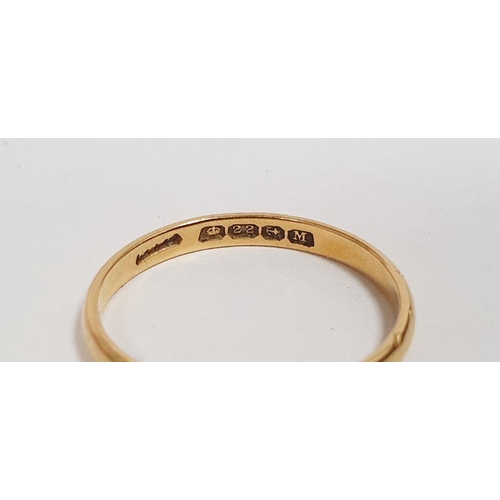 386 - 22ct gold wedding ring, 1.9g approx.