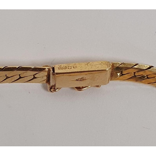393 - 18ct gold herringbone chain-link bracelet, 7.5g approx.