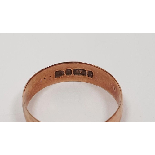 398 - 9ct gold wedding band, 2g approx.