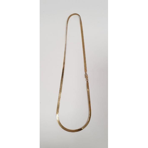 405 - 9ct gold flat chain-link necklace, 6.5g approx.