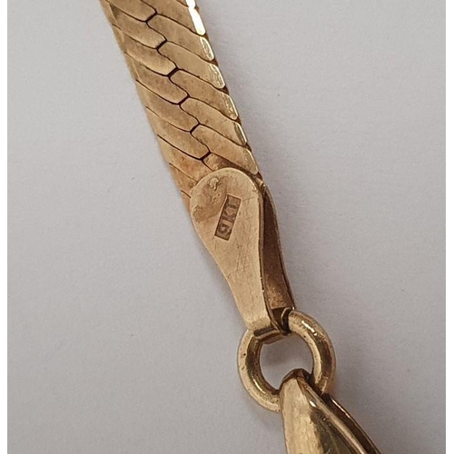 405 - 9ct gold flat chain-link necklace, 6.5g approx.