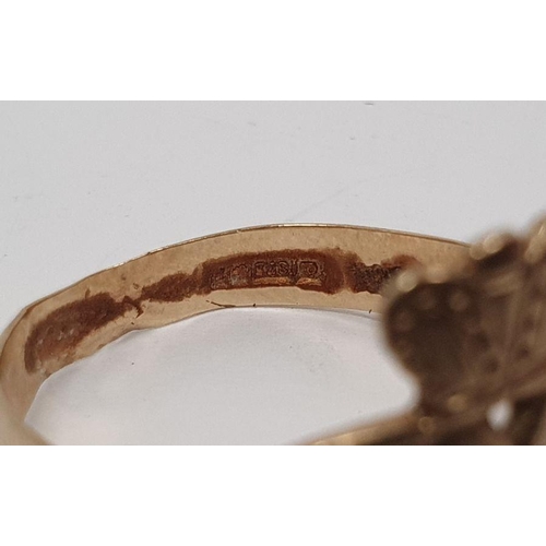 408 - 9ct gold sweetheart ring, 2g approx. and a gold-coloured antique seal (2)