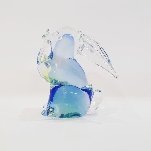 62 - V. Nason & C. Murano glass model of a rabbit in green and blue colourway (h. 16cm)