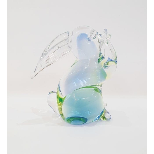 62 - V. Nason & C. Murano glass model of a rabbit in green and blue colourway (h. 16cm)