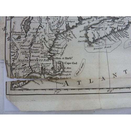 120 - From the British Gazetteer
 Map of The British & French Plantations in North America -  uncoloured, ... 