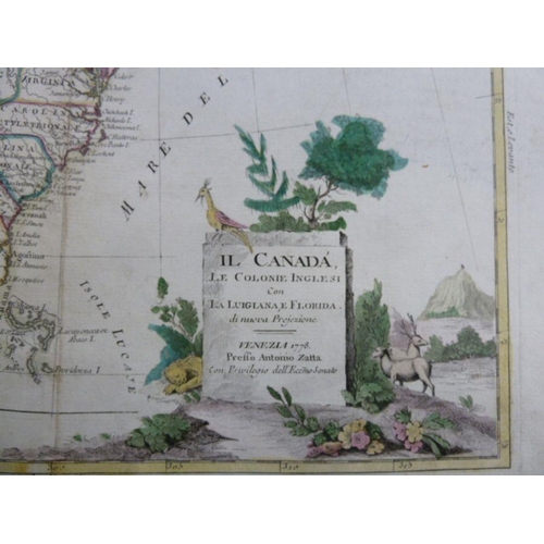 122 - After ZATTA, ANTONIO
  Il Canada, Le Colonie Inglesi con La Luigiana, e Florida. Venezia 1778,  Pres... 