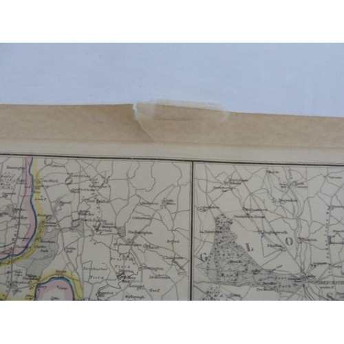 123A - After Edwd Weller 
 Engraved Map- The River Thames from its Source to the Sea , coloured in outline,... 