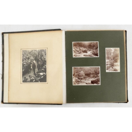 128 - Quantity of cloth and leatherbound photograph albums of vintage black and white photographs to inclu... 