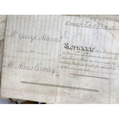 132 - Quantity of indentures to include legal cases, mortgages and land ownership, relating to Sherborne, ... 