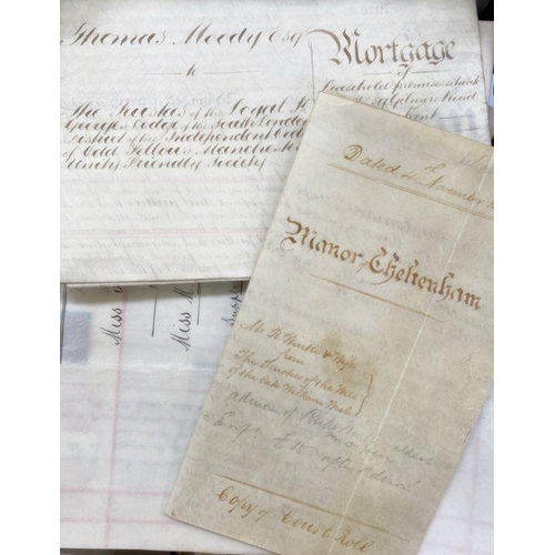 132 - Quantity of indentures to include legal cases, mortgages and land ownership, relating to Sherborne, ... 