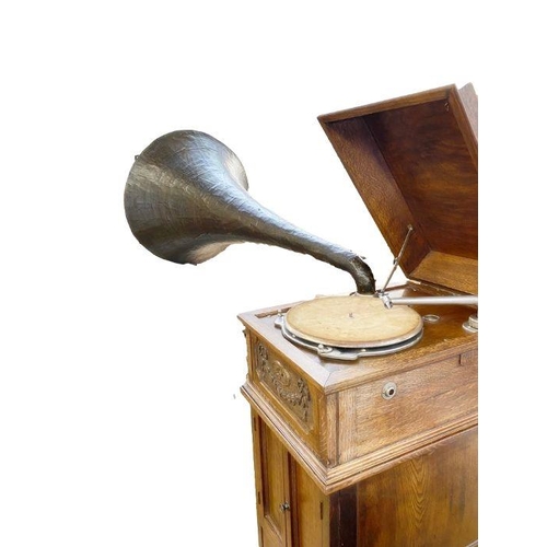 160 - EMG 1927 gramophone with Wilson Panharmonic straight horn, E.M.G soundbox, mounted in an HMV Junior ... 