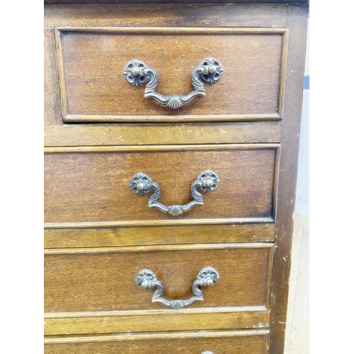 219 - A 20th century small mahogany chest on chest, 47.5cm by 82cm approx.