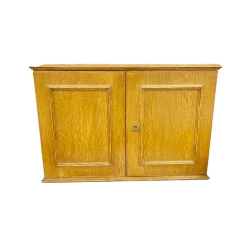 225 - An oak collector's cabinet with pair of panel doors and enclosing eight drawers, 61cm wide