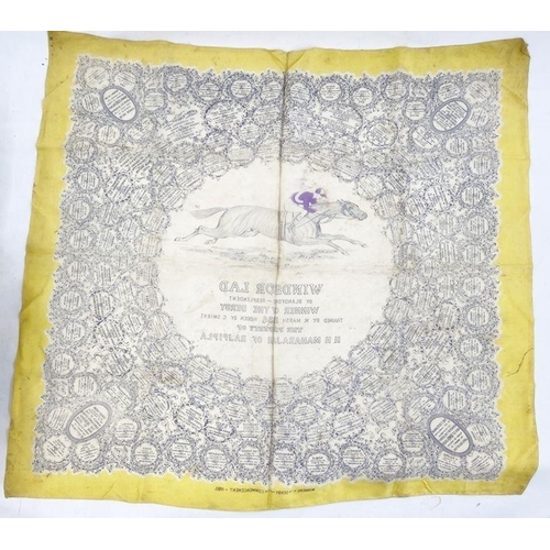 241 - Ladies silk scarf commemorating the victory of H.H.MAHARAJH of RAJAPIPLA Windsor Lad, winner of the ... 