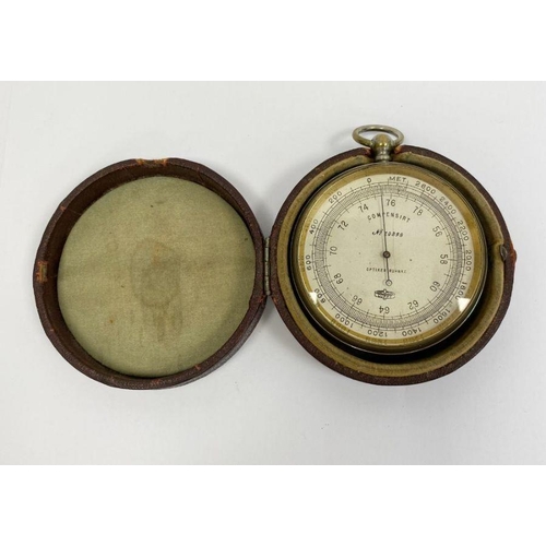 246 - Early 20th century chrome cased Lufft (German) compensated pocket barometer, the silvered dial marke... 