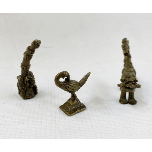 259A - Three Ashanti brass gold weights