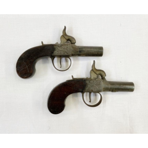 265 - Pair of 19th century percussion cap muff pistols made by Clough and Sons of Bath (2)