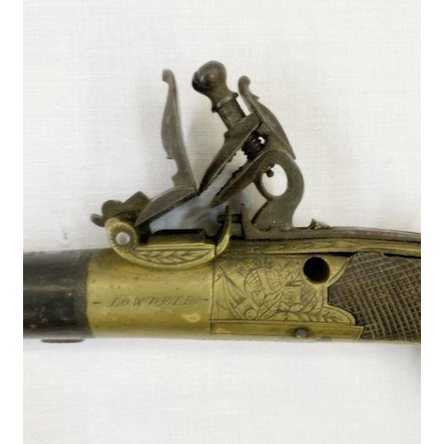 267 - A 19th century flintlock pistol and percussion pistol, both A.F. (2)